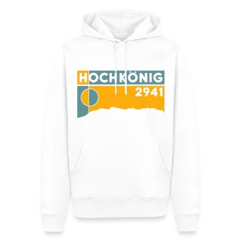 Hochkönig Höhe Randonnée Via ferrata - Sweat à capuche Premium bio Homme - blanc - Devant - Nico (187cm)