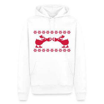 Elch Rentier Hirsch Weihnachten Norweger Muster - Männer Premium Bio Hoodie - Weiß - Vorne - Nico (187cm)