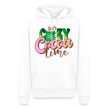 confortable temps chocolat chaud hiver noël Kakao - Sweat à capuche Premium bio Homme - blanc - Devant - Nico (187cm)