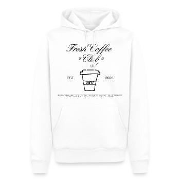 Fresh Coffee Club - Men’s Premium Organic Hoodie - white - Front - Nico (187cm)
