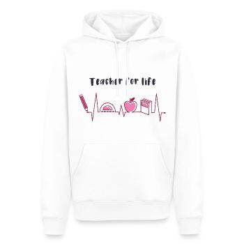 Lehrerin fürs Leben, Lehrer fürs Leben - Männer Premium Bio Hoodie - Weiß - Vorne - Nico (187cm)
