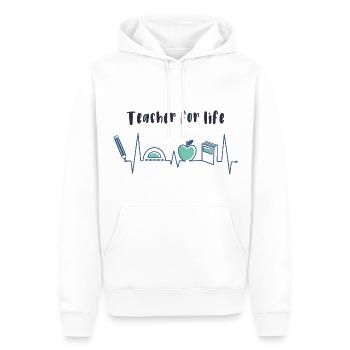 Lehrer fürs Leben, Lehrerin fürs Leben - Männer Premium Bio Hoodie - Weiß - Vorne - Nico (187cm)