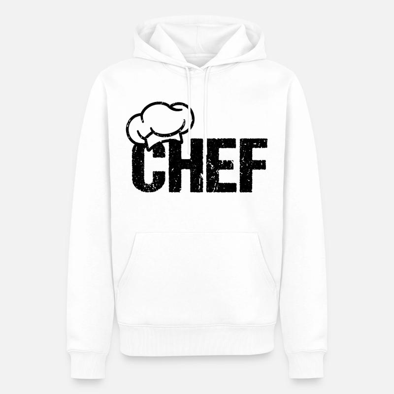 Chapeau de chef CHEF - Sweat à capuche Premium bio Homme - blanc