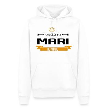 Meilleur Mari Cadeau - Sweat à capuche Premium bio Homme - blanc - Devant - Nico (187cm)