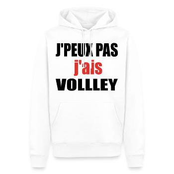 J Peux Pas J Ai Volley Volleyball Humour - Sweat à capuche Premium bio Homme - blanc - Devant - Nico (187cm)