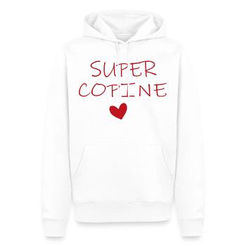 SUPER COPINE COEUR - Sweat à capuche Premium bio Homme - blanc - Devant - Nico (187cm)