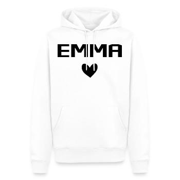 Emma Cœur - Sweat à capuche Premium bio Homme - blanc - Devant - Nico (187cm)