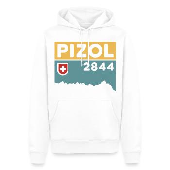 Pizol Bad Ragaz 5 Lacs Randonnée Randonnée Suisse - Sweat à capuche Premium bio Homme - blanc - Devant - Nico (187cm)
