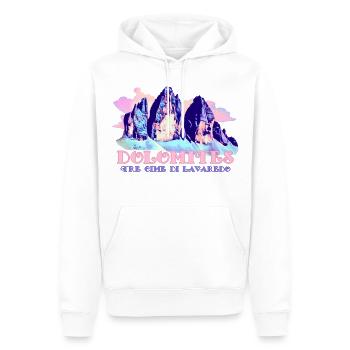 Dolomites Tre Cime di Lavaredo Randonnée aux Trois Pics - Sweat à capuche Premium bio Homme - blanc - Devant - Nico (187cm)