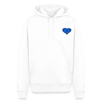 Drapeau coeur Europe - Sweat à capuche Premium bio Homme - blanc - Devant - Nico (187cm)