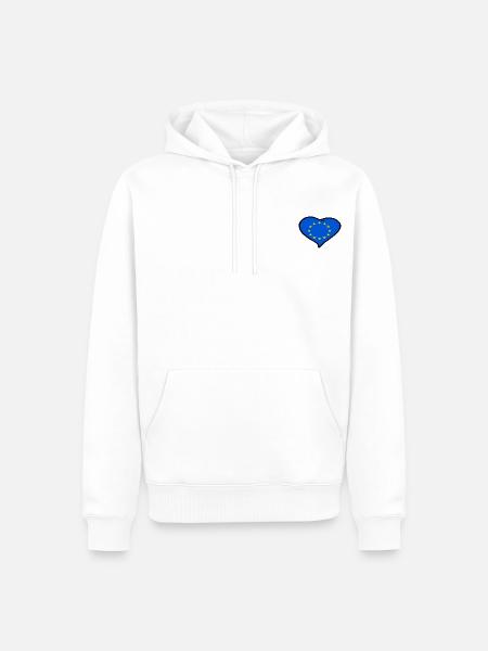 Europa herz Flagge - Männer Premium Bio Hoodie - Weiß