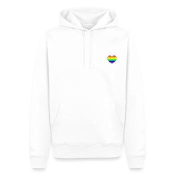 Regenbogen Herz - Männer Premium Bio Hoodie - Weiß - Vorne - Nico (187cm)