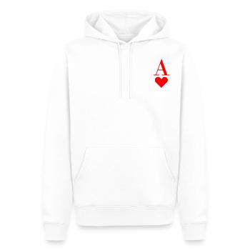 Herz As - Sweat à capuche Premium bio Homme - blanc - Devant - Nico (187cm)