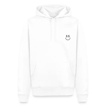 Dollar-Smile - Sweat à capuche Premium bio Homme - blanc - Devant - Nico (187cm)
