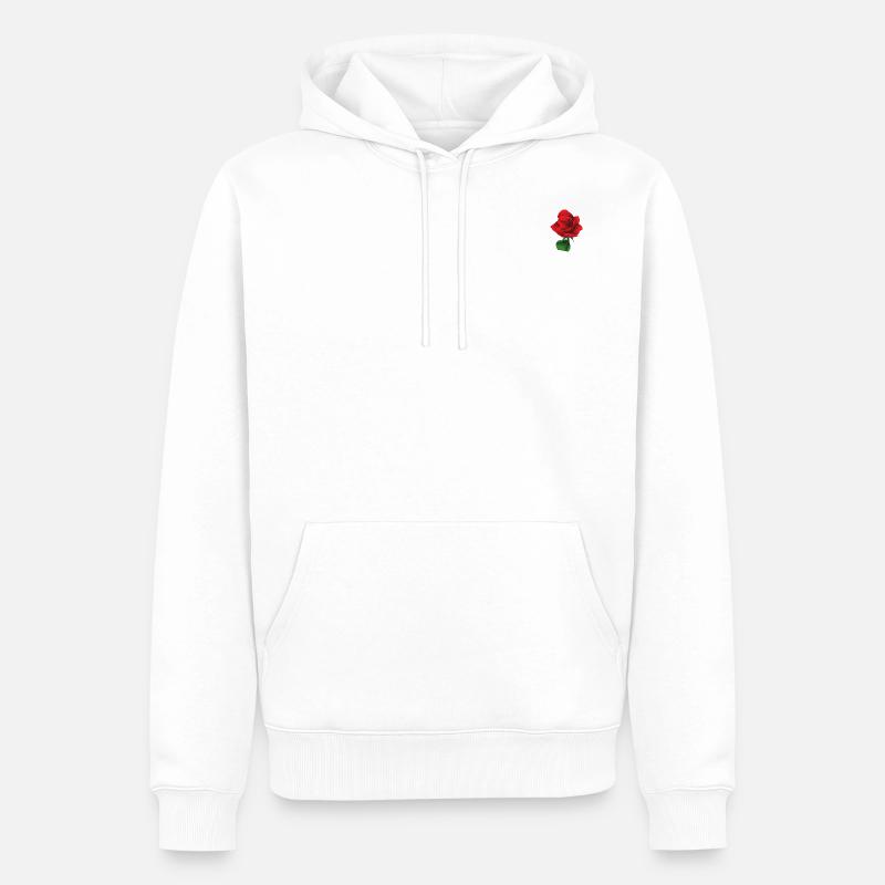 Rose - Sweat à capuche Premium bio Homme - blanc