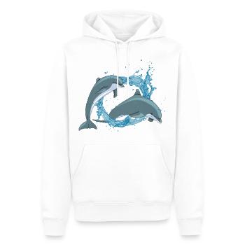 DOLPHINS WITH ACQUASPLASH - Men’s Premium Organic Hoodie - white - Front - Nico (187cm)