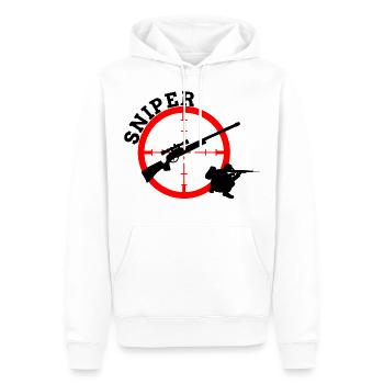 Sniper - Sweat à capuche Premium bio Homme - blanc - Devant - Nico (187cm)