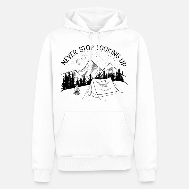 Never Stop Looking Up - Sweat à capuche Premium bio Homme - blanc