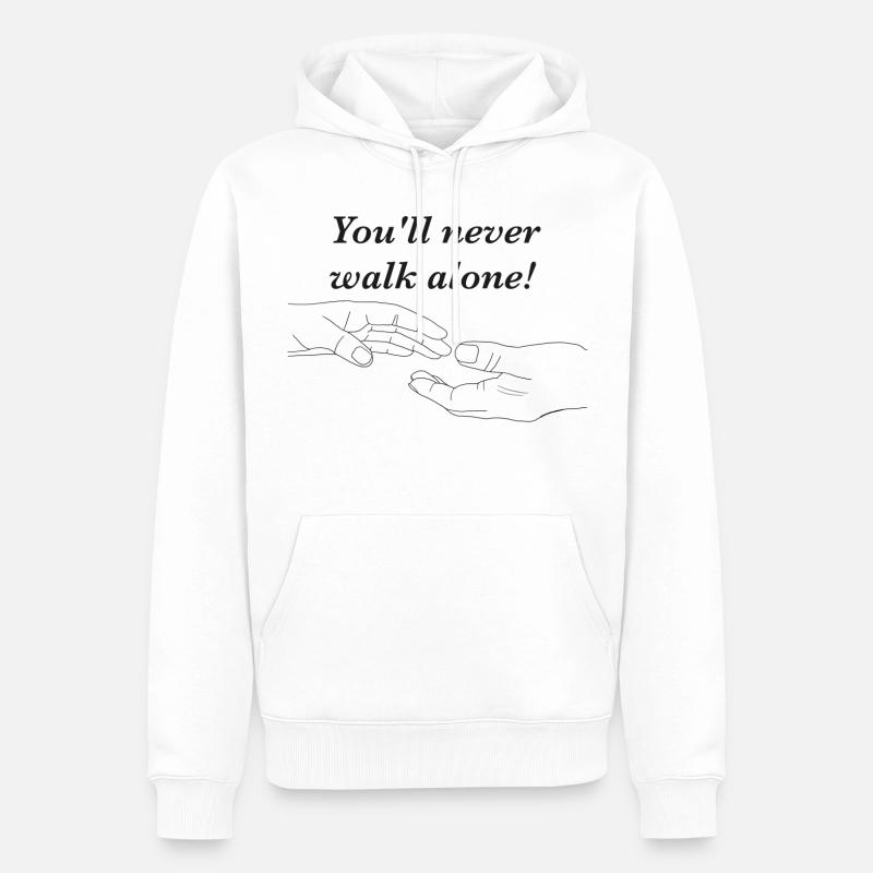 You will never walk alone - Männer Premium Bio Hoodie - Weiß