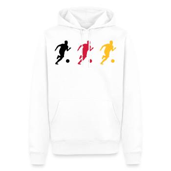 Fußball Fußballer Fußballspiel Deutschlandfahne - Männer Premium Bio Hoodie - Weiß - Vorne - Nico (187cm)
