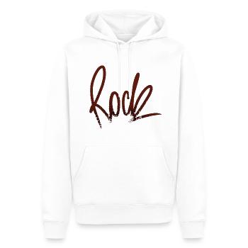 Inscription rock foncé rock ROCK - Sweat à capuche Premium bio Homme - blanc - Devant - Nico (187cm)