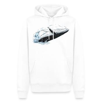 Baleine à bosse saute de l’eau - Sweat à capuche Premium bio Homme - blanc - Devant - Nico (187cm)
