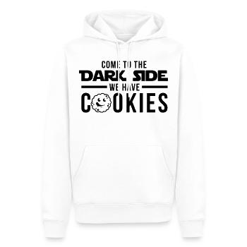 Komm zur dunklen Seite Wir haben Cookies - Männer Premium Bio Hoodie - Weiß - Vorne - Nico (187cm)