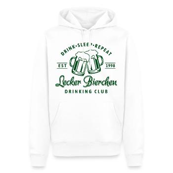 Club de Bière Délicieuse | Bière | Fête des pères - Sweat à capuche Premium bio Homme - blanc - Devant - Nico (187cm)