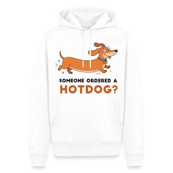 Hot dog? Playful Dachshund Illustration - Men’s Premium Organic Hoodie - white - Front - Nico (187cm)