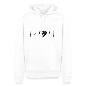 Heartbeat Cheval - Sweat à capuche Premium bio Homme - blanc - Devant - Nico (187cm)