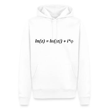 Mathematik Formel Gleichung ln(z) = ln(|z|) + i*j - Männer Premium Bio Hoodie - Weiß - Vorne - Nico (187cm)