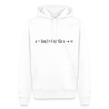 Mathematik Formel Gleichung e = lim(1+1/n)n für n - Männer Premium Bio Hoodie - Weiß - Vorne - Nico (187cm)