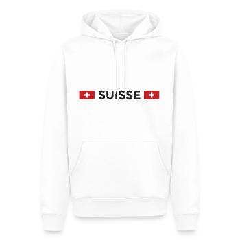 Maillot Suisse Football Fan Drapeau Suisse - Sweat à capuche Premium bio Homme - blanc - Devant - Nico (187cm)