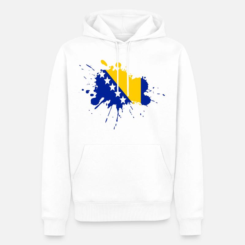 Conception du drapeau de Bosnie - Sweat à capuche Premium bio Homme - blanc