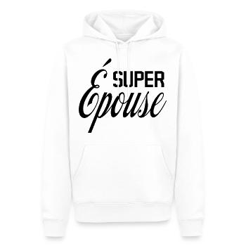 Super épouse cadeau - Sweat à capuche Premium bio Homme - blanc - Devant - Nico (187cm)