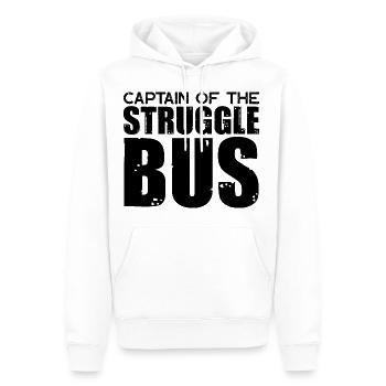 Capitaine du bus de lutte 5 - Sweat à capuche Premium bio Homme - blanc - Devant - Nico (187cm)