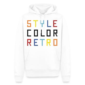 Style - Color - Retro - Männer Premium Bio Hoodie - Weiß - Vorne - Nico (187cm)