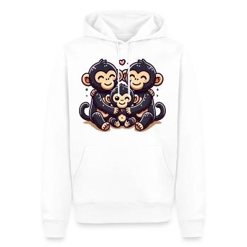 Famille de chimpanzés mère et père avec un enfant - Sweat à capuche Premium bio Homme - blanc - Devant - Nico (187cm)