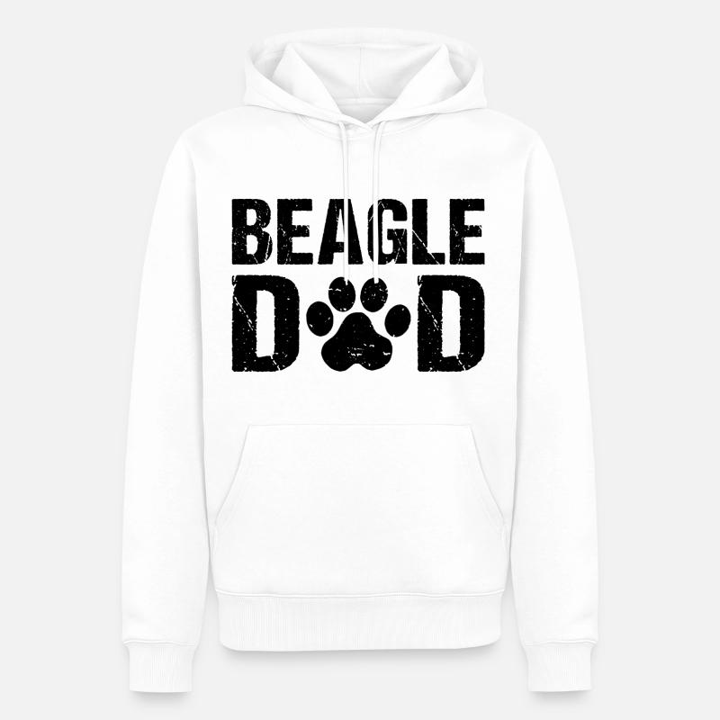 Beagle Papa Beagle Chiens - Sweat à capuche Premium bio Homme - blanc