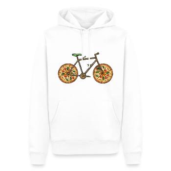 Jeu de mots sur la pizza avec l’Art de la bicyclette pour cycliste amateur de pizza - Sweat à capuche Premium bio Homme - blanc - Devant - Nico (187cm)