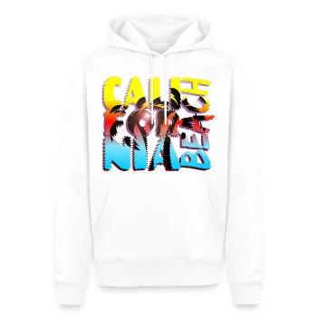 California Beach - Sweat à capuche Premium bio Homme - blanc - Devant - Nico (187cm)
