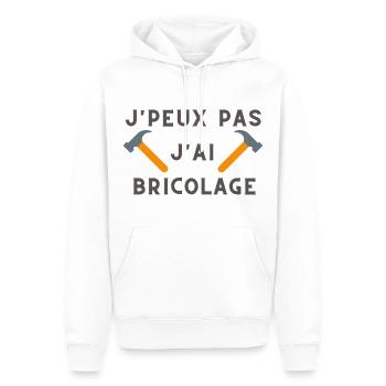 J'peux pas j'ai bricolage - Sweat à capuche Premium bio Homme - blanc - Devant - Nico (187cm)