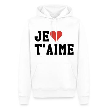 Je T'aime - Männer Premium Bio Hoodie - Weiß - Vorne - Nico (187cm)