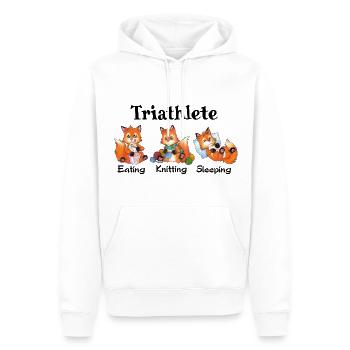 Triathlete Eating Knitting Sleeping - Cute Fox - Männer Premium Bio Hoodie - Weiß - Vorne - Nico (187cm)