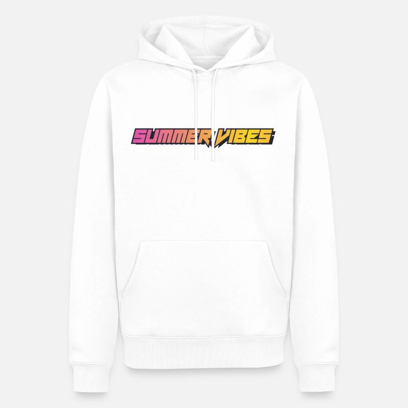 SUMMER VIBES - Sweat à capuche Premium bio Homme - blanc