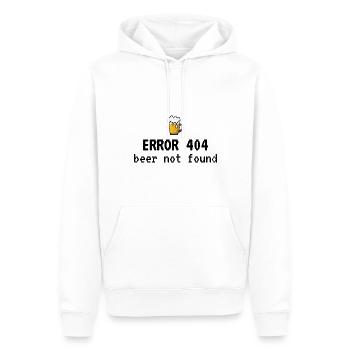 Lustiger Slogan Error 404 Beer Not Found Funshirt - Männer Premium Bio Hoodie - Weiß - Vorne - Nico (187cm)