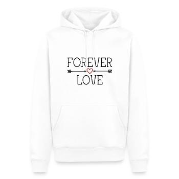 FOREVER LOVE - Valentinstag Geburtstag Weihnachten - Männer Premium Bio Hoodie - Weiß - Vorne - Nico (187cm)