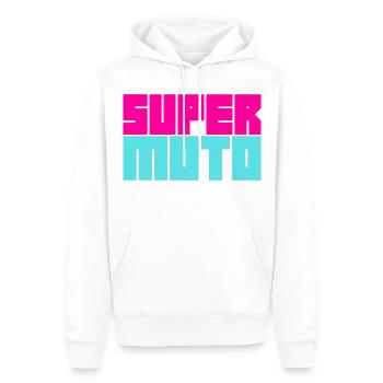 Supermoto / Supermotard / Supermoto Wheelie - Men’s Premium Organic Hoodie - white - Front - Nico (187cm)