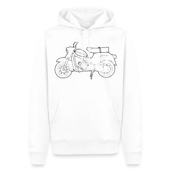 DS50 / Schwalbenfahrer / Ostalgie / Mofa Oldtimer - Sweat à capuche Premium bio Homme - blanc - Devant - Nico (187cm)