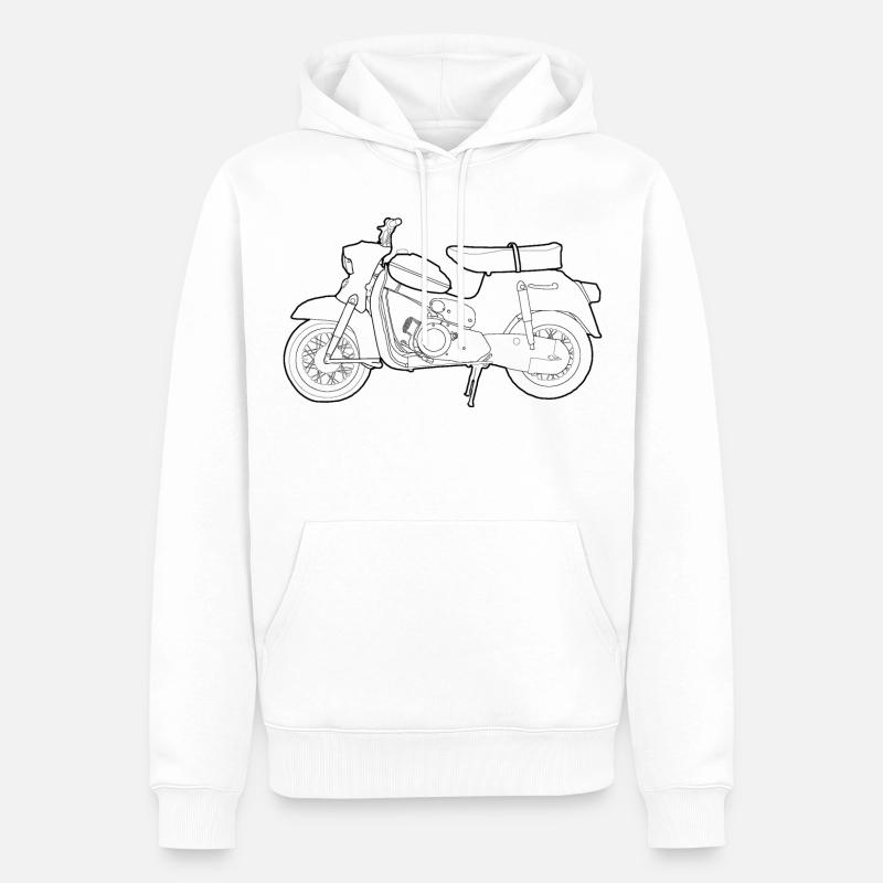 DS50 / Schwalbenfahrer / Ostalgie / Mofa Oldtimer - Sweat à capuche Premium bio Homme - blanc